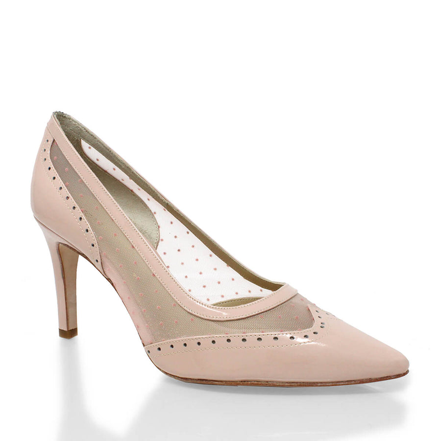 MITTY 80 - Light Pink Patent Leather Regina Romero High Heel Sneaker Shoe for Women in Leather