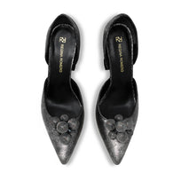 PATY 75 - Titanio Regina Romero Zapato Zapatilla Tacon Alto Para Dama en Piel