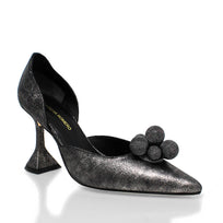 PATY 75 - Titanio Regina Romero Zapato Zapatilla Tacon Alto Para Dama en Piel