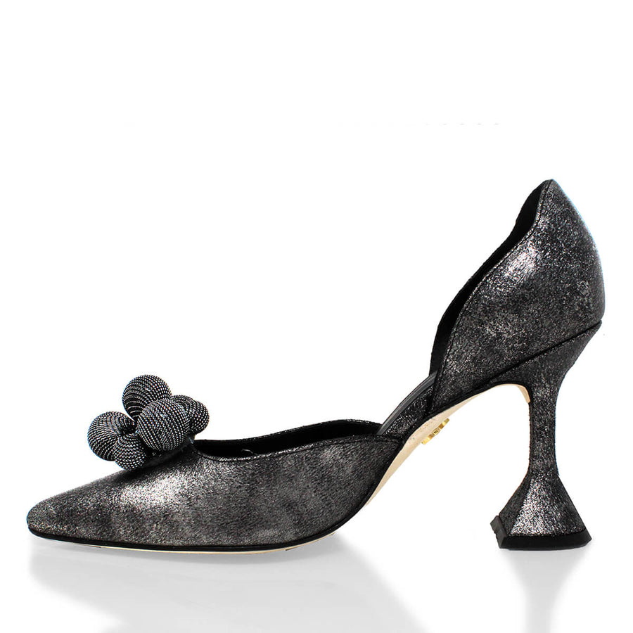 PATY 75 - Titanio Regina Romero Zapato Zapatilla Tacon Alto Para Dama en Piel