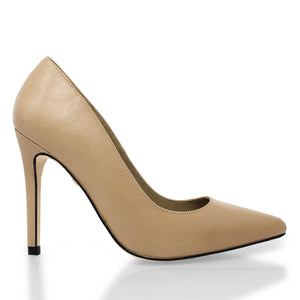 REGINA PUMP 105 - Beige Regina Romero High Heel Sneaker Shoe for Women in Leather