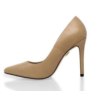 REGINA PUMP 105 - Beige Regina Romero High Heel Sneaker Shoe for Women in Leather