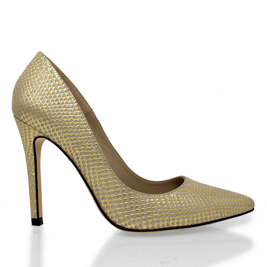 REGINA PUMP 105 - Beige Regina Romero High Heel Sneaker for Lady in Leather