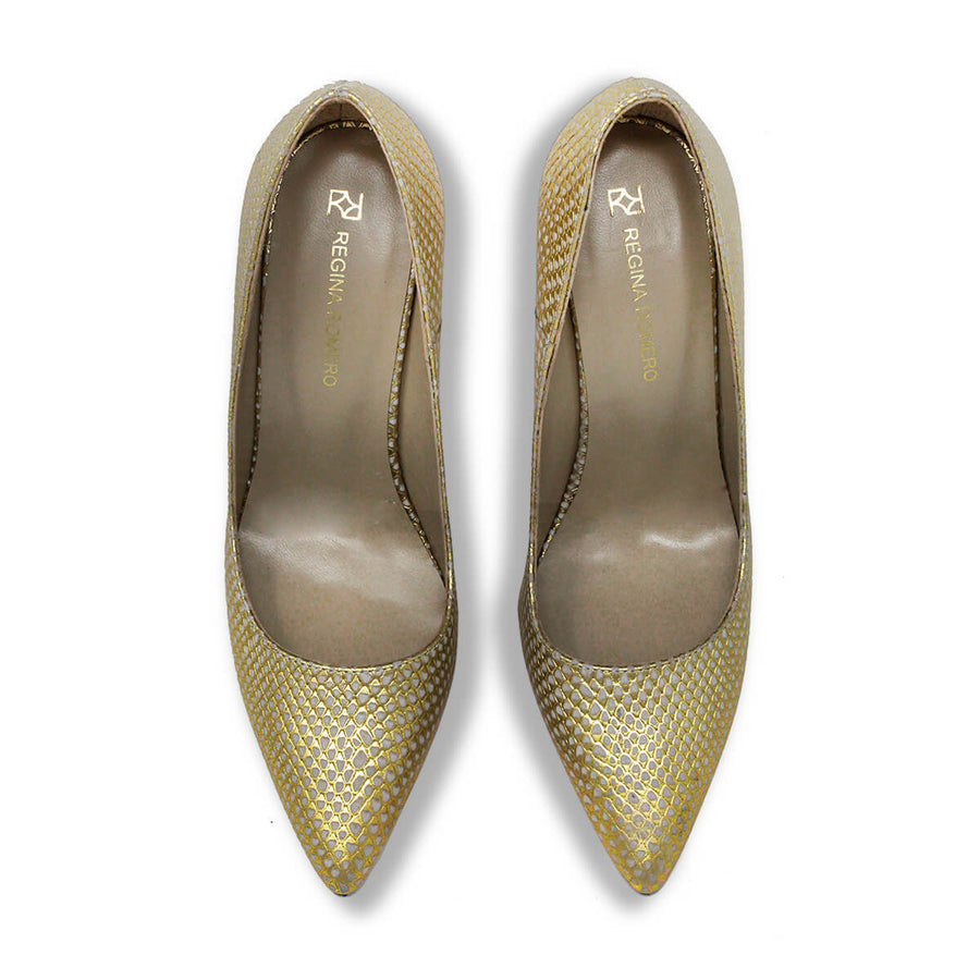 REGINA PUMP 105 - Beige Regina Romero High Heel Sneaker for Lady in Leather