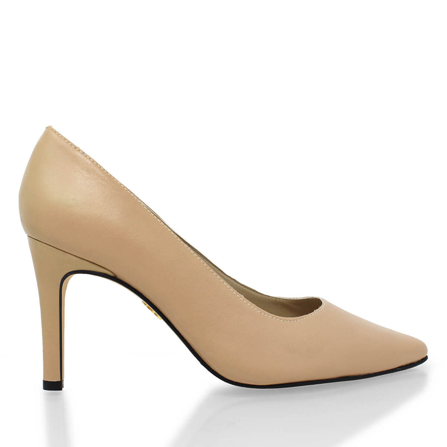 REGINA PUMP 75 - Beige Regina Romero High Heel Sneaker Shoe for Women in Leather