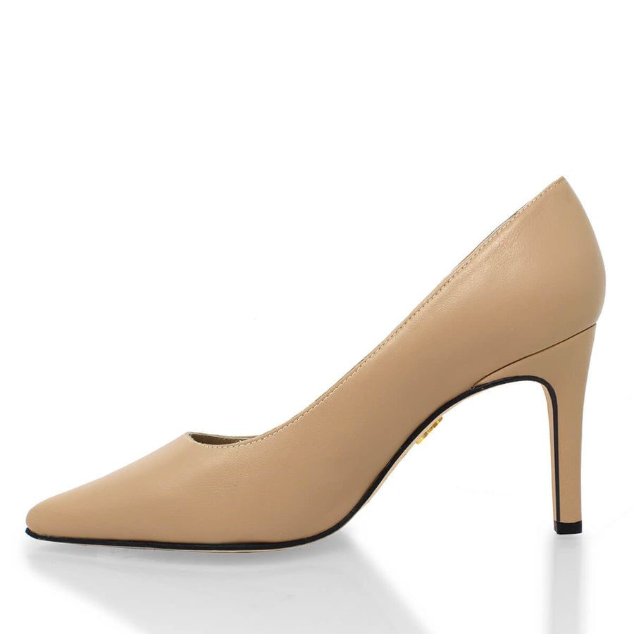 REGINA PUMP 75 - Beige Regina Romero High Heel Sneaker Shoe for Women in Leather