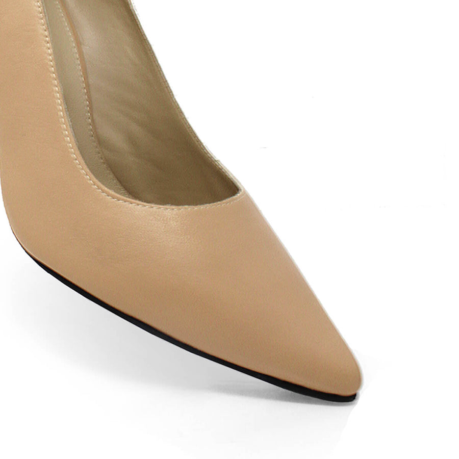REGINA PUMP 75 - Beige Regina Romero High Heel Sneaker Shoe for Women in Leather