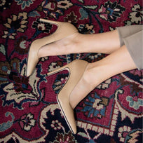 REGINA PUMP 75 - Beige Regina Romero High Heel Sneaker Shoe for Women in Leather