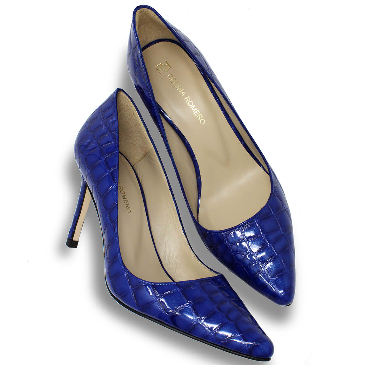 REGINA PUMP 75 Azul Rey Regina Romero Zapato Zapatilla Tacon Alto Pa