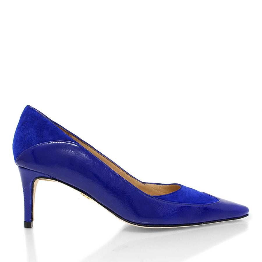RICCARDI 60 - Azul Regina Romero Zapato Zapatilla Tacon Bajo Para Dama en Piel