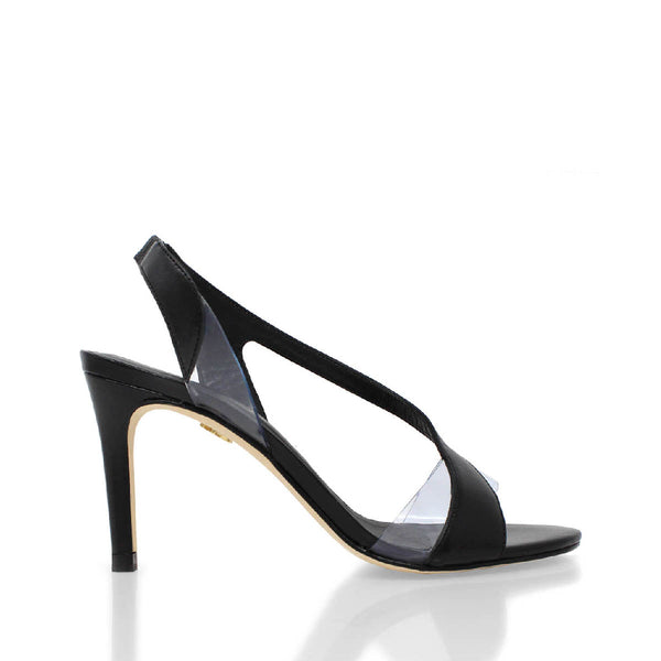 Sandalias Axel 85 Regina Romero en piel color negro, tacon alto