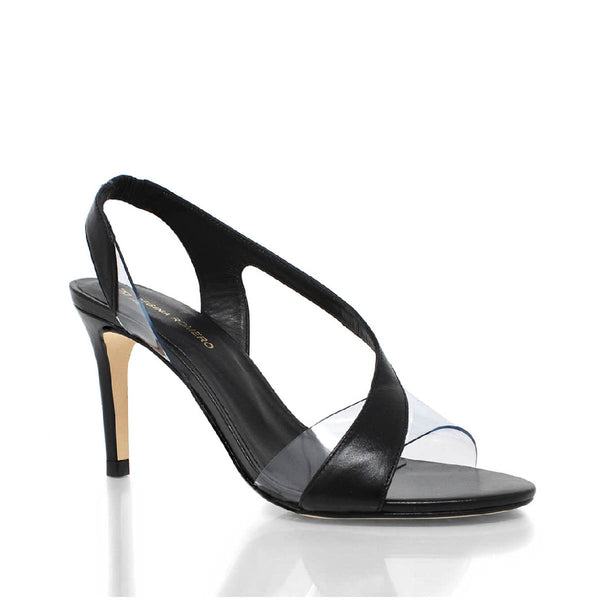 Sandalias Axel 85 Regina Romero en piel color negro, tacon alto