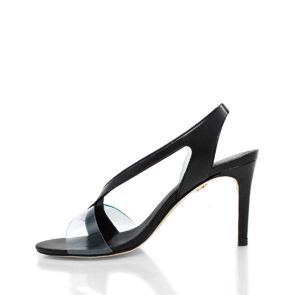 Sandalias Axel 85 Regina Romero en piel color negro, tacon alto