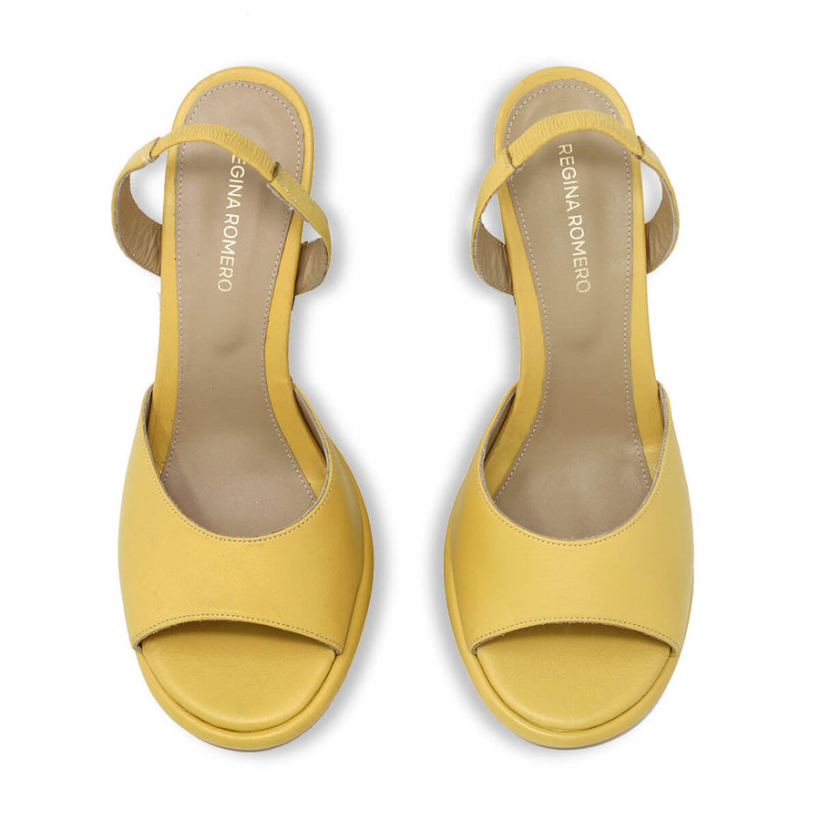 DAVINA 85 - Amarillo Regina Romero Zapato Zapatilla Tacon Alto Para Dama en Piel
