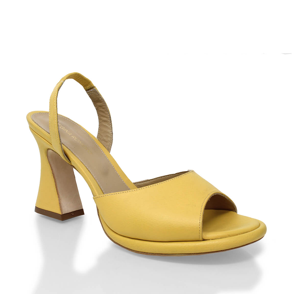 DAVINA 85 - Amarillo Regina Romero Zapato Zapatilla Tacon Alto Para Dama en Piel