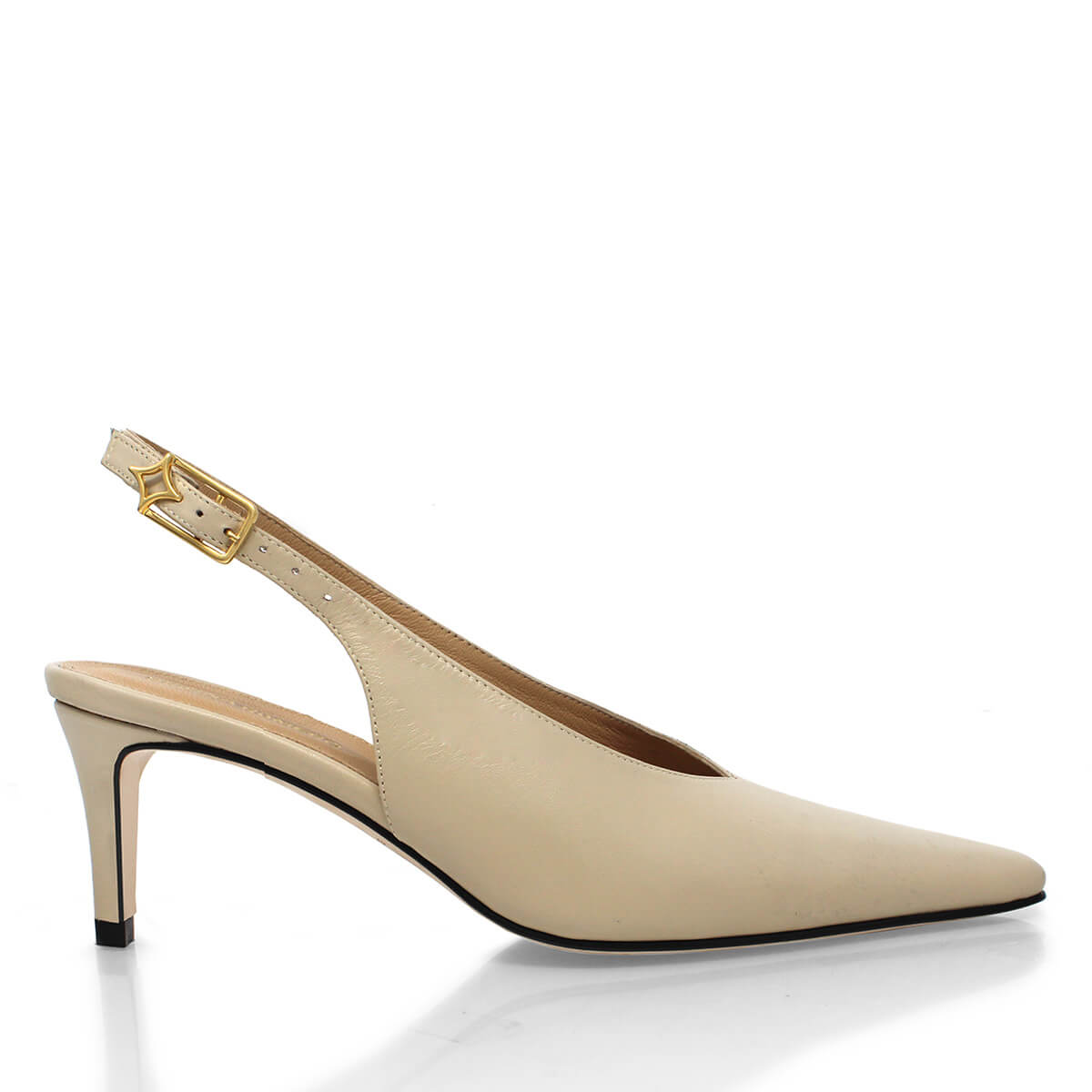 FENICIA 60 - Beige Regina Romero Zapato Zapatilla Tacon Bajo Para Dama en Piel