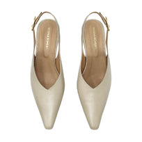 FENICIA 60 - Beige Regina Romero Zapato Zapatilla Tacon Bajo Para Dama en Piel