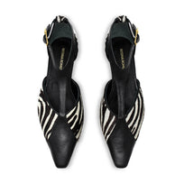 FIORELLA 30 - Negro Print Regina Romero Zapato Zapatilla Tacon Bajo Para Dama en Piel