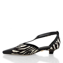 FIORELLA 30 - Negro Print Regina Romero Zapato Zapatilla Tacon Bajo Para Dama en Piel