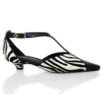FIORELLA 30 - Negro Print Regina Romero Zapato Zapatilla Tacon Bajo Para Dama en Piel