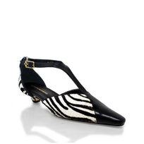 FIORELLA 30 - Negro Print Regina Romero Zapato Zapatilla Tacon Bajo Para Dama en Piel