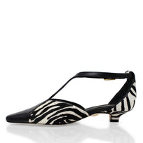 FIORELLA 30 - Negro Print Regina Romero Zapato Zapatilla Tacon Bajo Para Dama en Piel