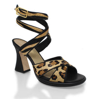 GIANNINA 85 - Beige Print y Negro Regina Romero Zapato Zapatilla Tacon Alto Para Dama en Piel