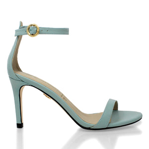 YVETTE 85 - Mint Regina Romero High Heel Sandal Shoe for Women in Leather