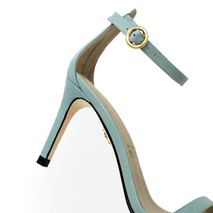 YVETTE 85 - Mint Regina Romero High Heel Sandal Shoe for Women in Leather