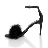CLAUDINE 85 - Black Regina Romero High Heel Sandal Shoe for Lady in Leather