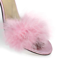 KELLY 85 - Rosa Metalico Regina Romero Zapato Sandalia Zapatilla Tacon Alto Para Dama en Piel