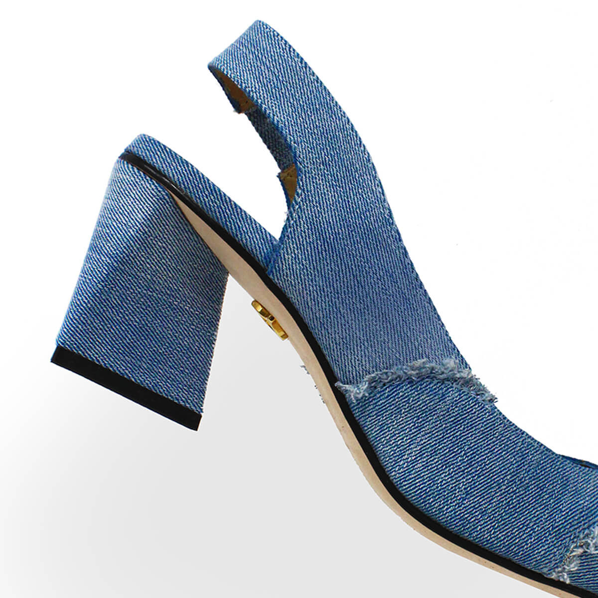 LIZZY 50 - Denim Regina Romero Zapato Zapatilla Tacon Bajo Para Dama