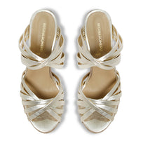 MINERVA 105 - Champagne Regina Romero Zapato Zapatilla Tacon Alto Para Dama en Piel