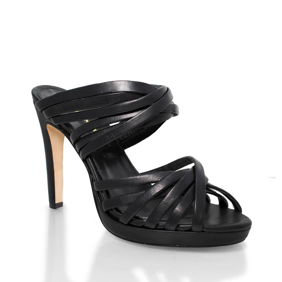 MINERVA 105 - Negro Regina Romero Zapato Zapatilla Tacon Alto Para Dama en Piel