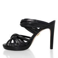 MINERVA 105 - Negro Regina Romero Zapato Zapatilla Tacon Alto Para Dama en Piel