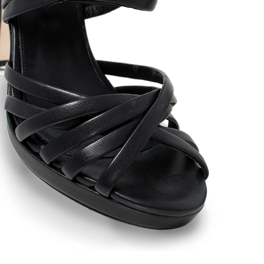MINERVA 105 - Negro Regina Romero Zapato Zapatilla Tacon Alto Para Dama en Piel