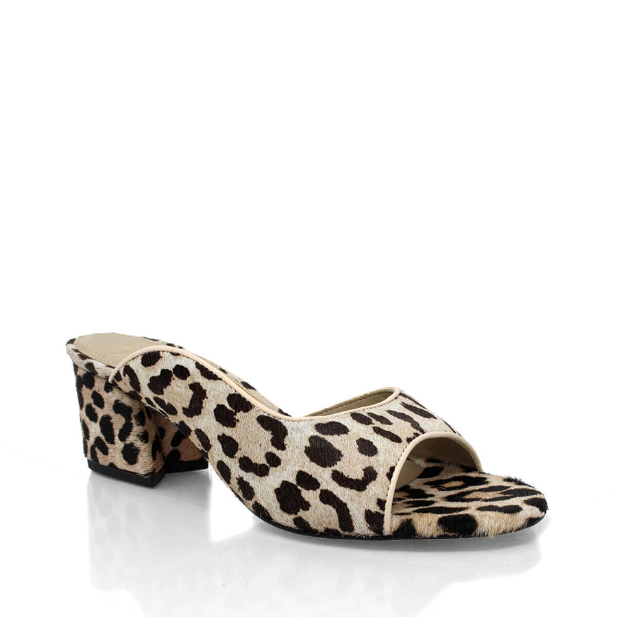 MIAMI 55 - Latte Regina Romero Low Heel Sandal Slipper Shoe for Women in Leather