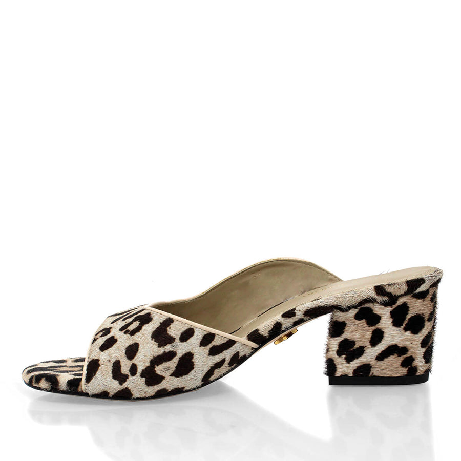 MIAMI 55 - Latte Regina Romero Low Heel Sandal Slipper Shoe for Women in Leather