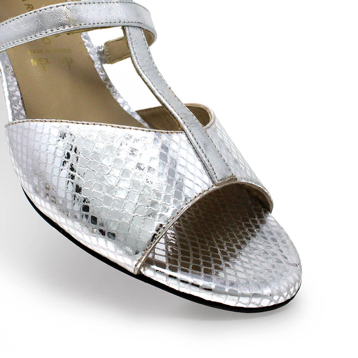 VALERY 55 - Silver Regina Romero Low Heel Sandal Slipper Shoe for Women in Leather