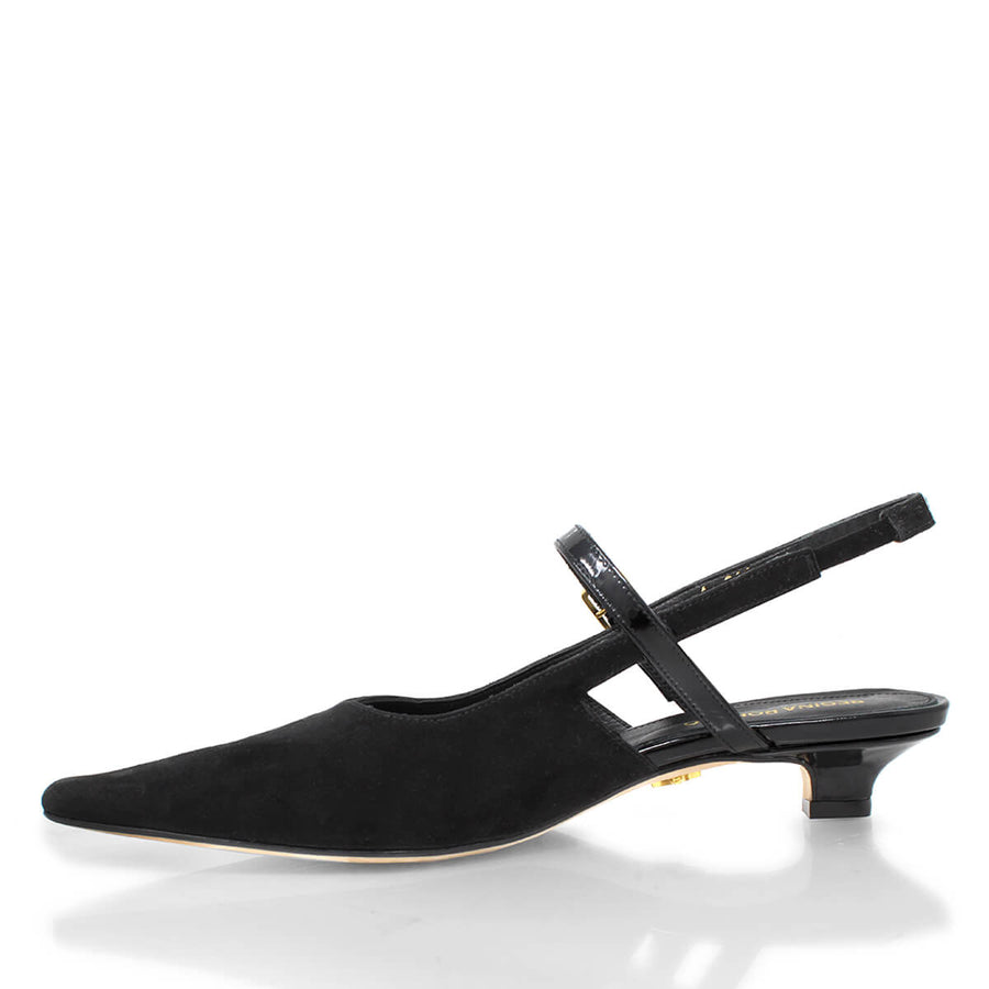 VANINA 30 - Negro Regina Romero Zapato Zapatilla Tacon Bajo Para Dama en Piel