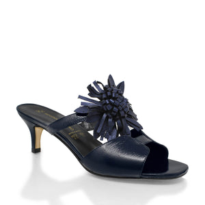 VEGA 60 LIMITED EDITION - Fleur Bleue Regina Romero Low Heel Sandal Slipper Shoe for Women in Leather