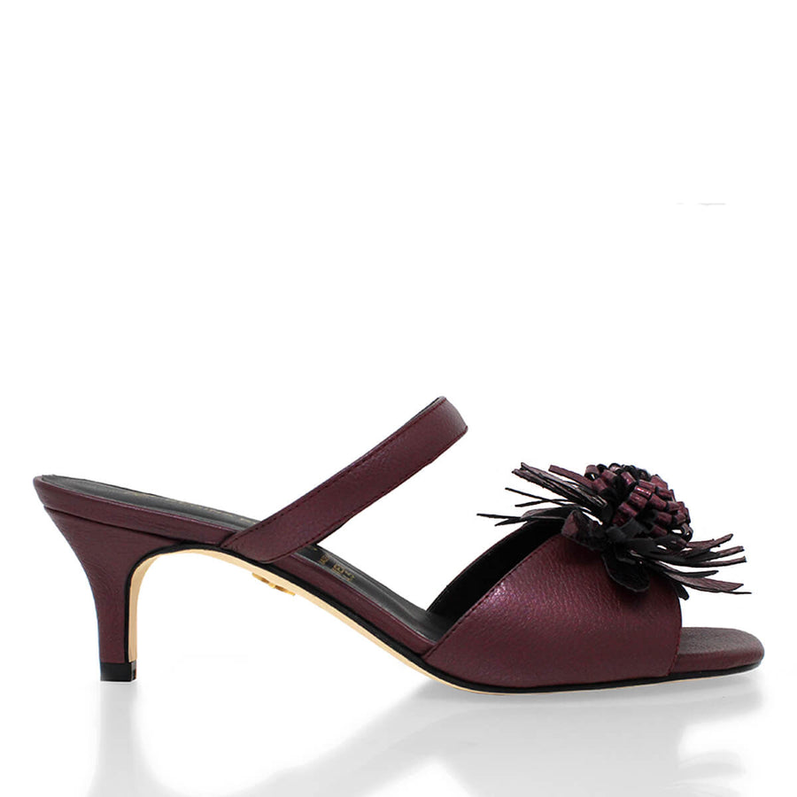 VEGA 60 LIMITED EDITION - Fleur Vin Regina Romero Low Heel Sandal Slipper Shoe for Women in Leather