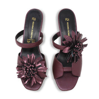 VEGA 60 LIMITED EDITION - Fleur Vin Regina Romero Low Heel Sandal Slipper Shoe for Women in Leather