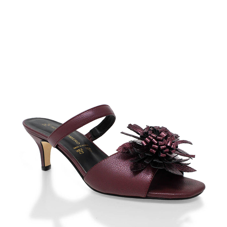 VEGA 60 LIMITED EDITION - Fleur Vin Regina Romero Low Heel Sandal Slipper Shoe for Women in Leather