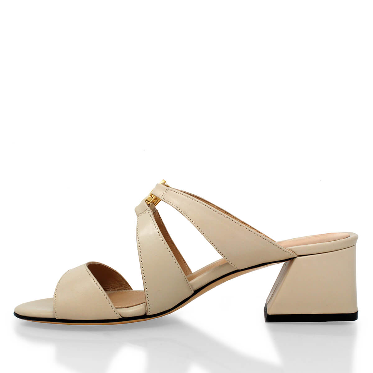 VINCI 50 - Beige Regina Romero Zapato Sandalia Zapatilla Tacon Bajo Para Dama en Piel