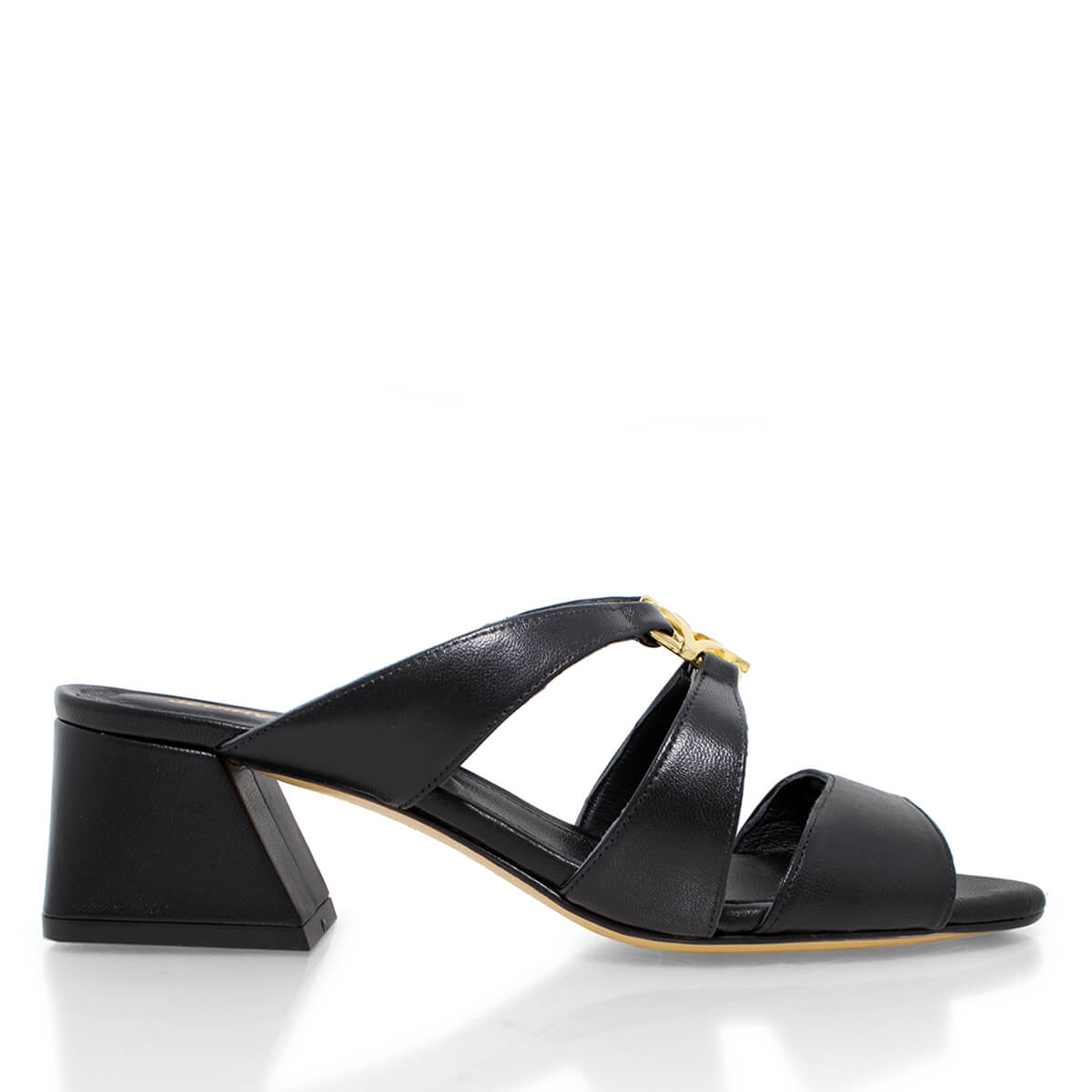 VINCI 50 - Negro Regina Romero Zapato Sandalia Zapatilla Tacon Bajo Para Dama en Piel