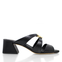 VINCI 50 - Negro Regina Romero Zapato Sandalia Zapatilla Tacon Bajo Para Dama en Piel