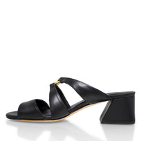 VINCI 50 - Negro Regina Romero Zapato Sandalia Zapatilla Tacon Bajo Para Dama en Piel