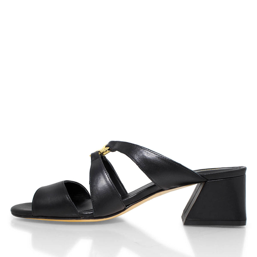 VINCI 50 - Negro Regina Romero Zapato Sandalia Zapatilla Tacon Bajo Para Dama en Piel