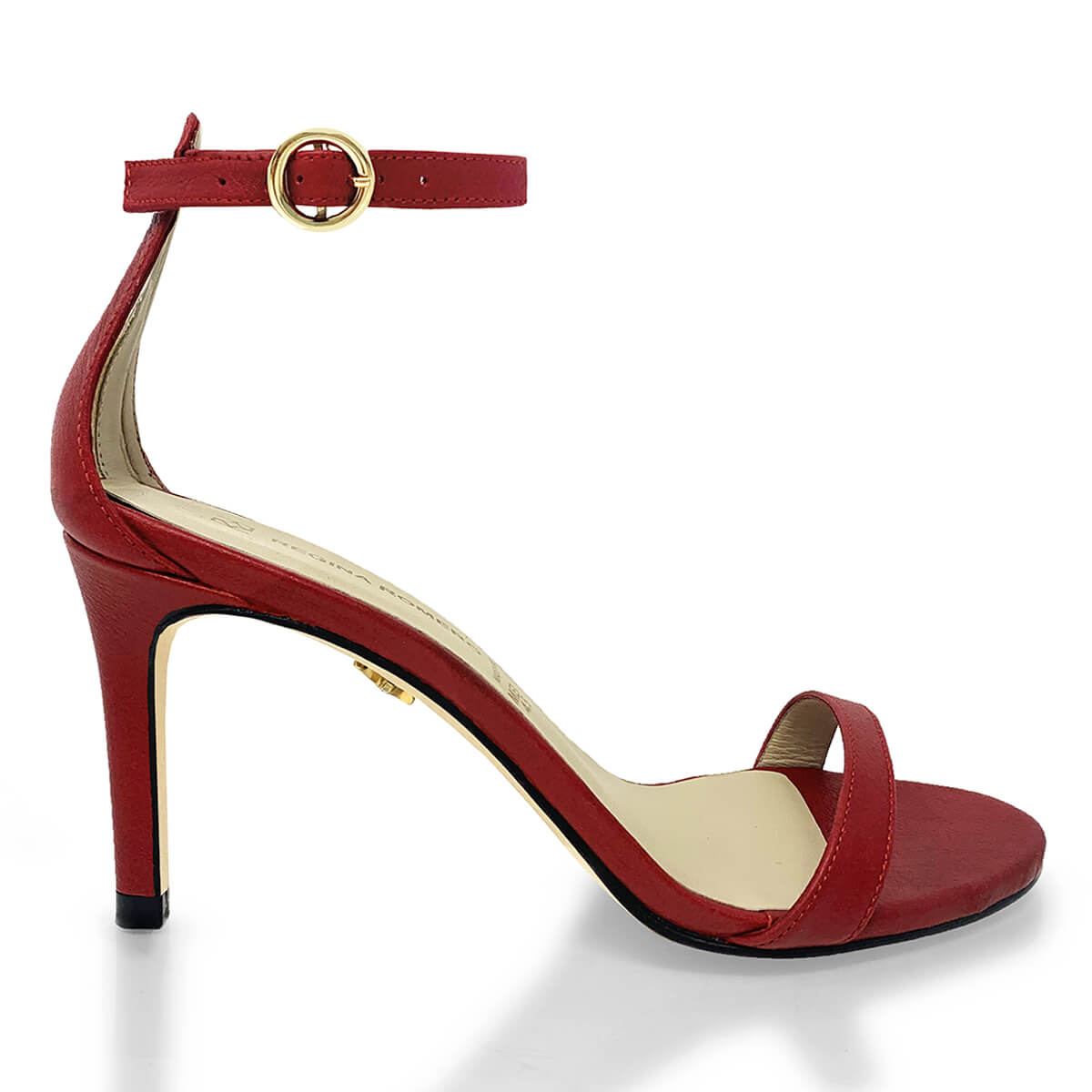 YVETTE 85 - Red Regina Romero High Heel Sandal Shoe for Women in Leather